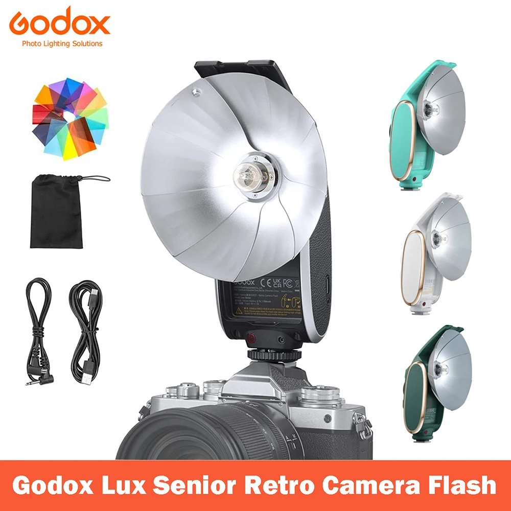 Godox Lux Senior Retro Camera Flash 6000 ± 200K Gn14 1700Mah Speedlite Auto/Manuale Per Sony Canon Nikon Fuji Olympus Pentax Camera