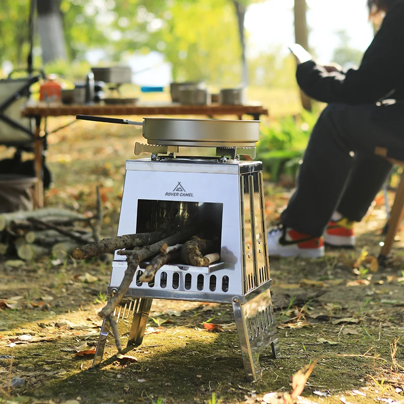 Rover Camel Folding Camping Stove Stainless Steel Wooded stoves New Design  Outdoor Stove - AliExpress