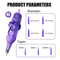 Mast Pro Tattoo Cartridge Needles RL Disposable Round Liner Universal Tattoo Cartridges 0.18/0.25/0.30/0.35/0.40mm PMU Needles 2