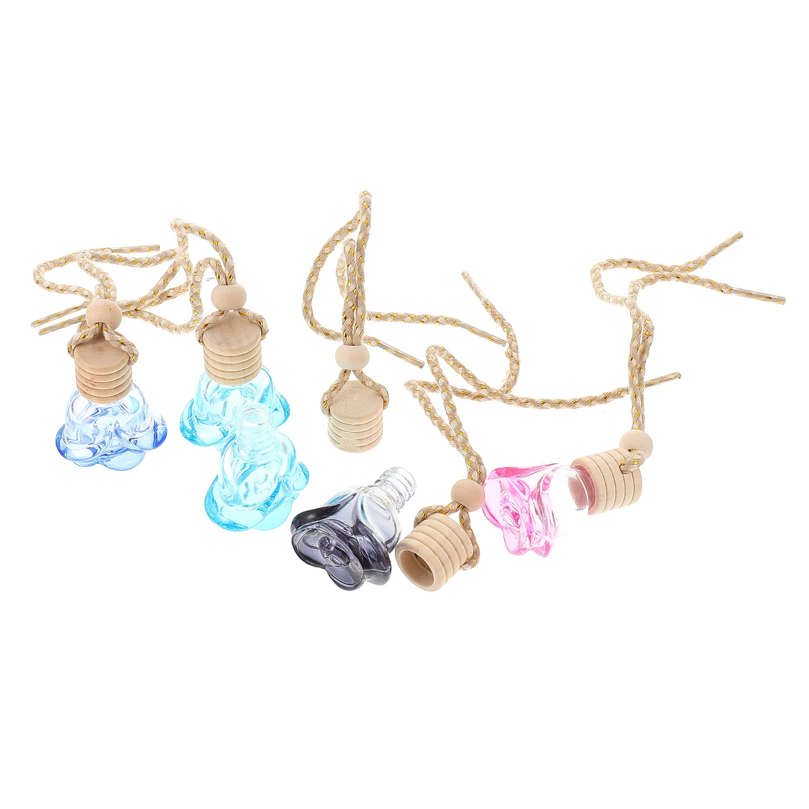

5pcs Car Aromatherapy Bottle Car Air Freshener Bottle Fragrance Essential Oil Diffuser Hanging Pendant Auto Ornaments Decor ( )