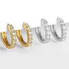 Boucles d'oreilles créoles en argent Sterling S925 et zircone pour femmes, boucles d'oreilles rondes romantiques de luxe, bijoux fins de fête, cadeaux