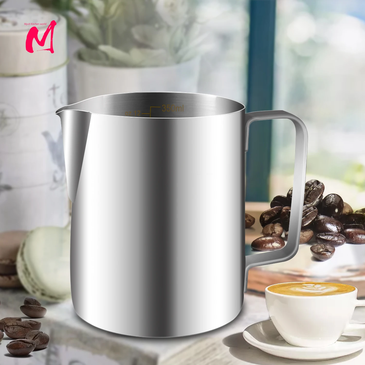 Milk Frother Jug 350/600ml Stainless Steel Coffee Milk Jar Foam Pot Steam Coffee Espresso Art Latte Pot for Home Caf&eacute; milk frother jug,milk frothing jug