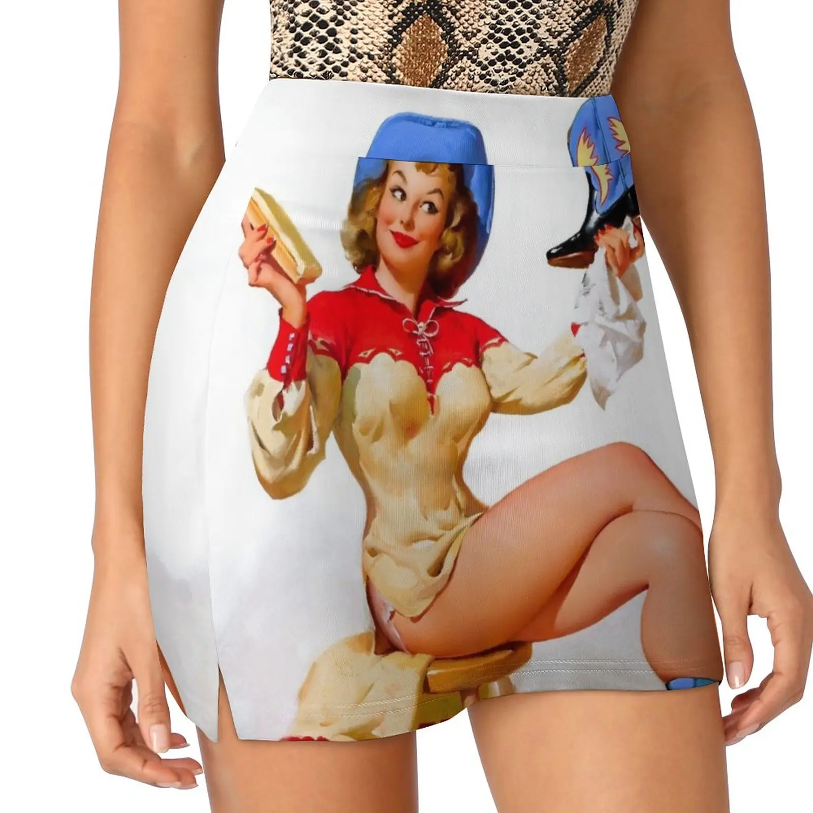 

A Polished Performance by Gil Elvgren Vintage Xzendor7 Old Masters Reproductions Light Proof Trouser Skirt night club outfit