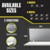 Frosted Acrylic Desk Mounted Privacy Panel, 12"", Aluminum 3