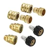 Pressure Washer Quick Connector Adapter Kit M22 14mm x 3/8inch Quick Disconnect Plug 5000PSI High Pressure Brass Fitting 1
