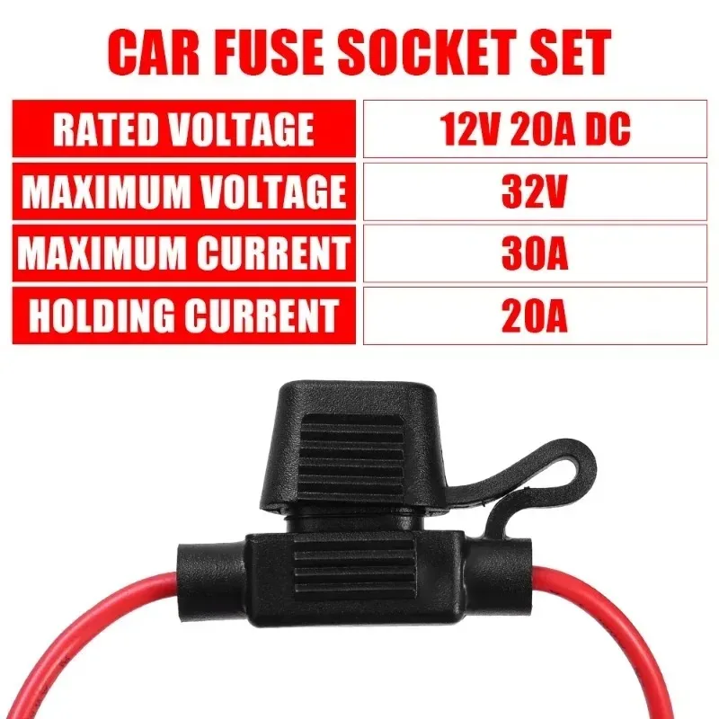 Car Mini Blade Fuse Holder Splash-proof Box 12V 30A Wire Cutoff Switch Socket 10/5pcs fuse holder