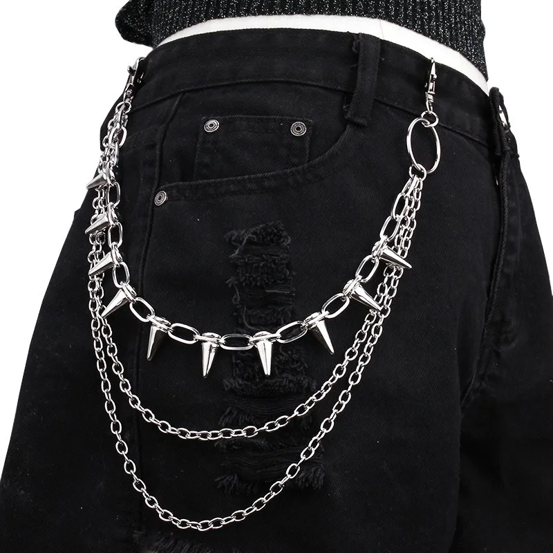 Hip Hop Punk Rock Metal Pants Waist Chain Men Women Key Chain Trousers Wallet Keychain Jeans Unisex Hip-hop Jewelry Gift