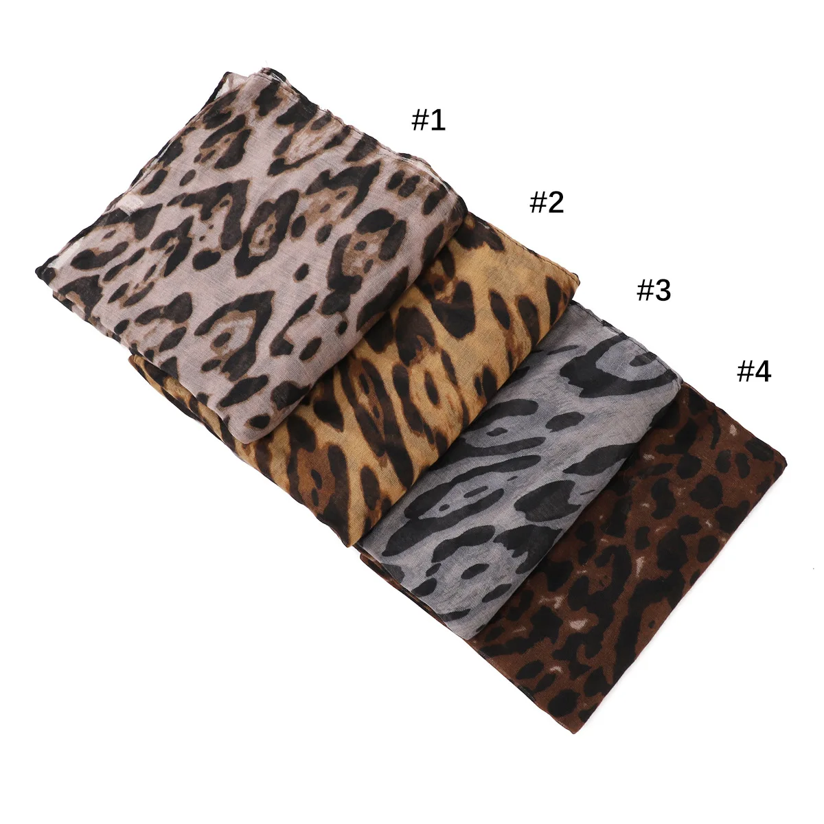 Big Size Classic Leopard Print Headscarf Bandanas Muslim Women Trendy Voile Soft Hijab Shawls Popular Style Long Scarf Headwraps 5