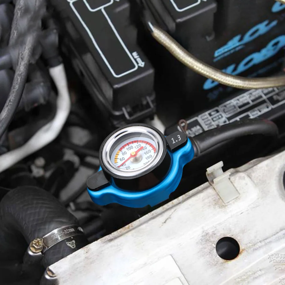 Temperature Gauge 0.9/1.1/1.3 Bar Thermo Radiator Cap Tank Cover Replacement Pressure Balance Function Car Accessories automobile gauge,digital temperature gauge,water temperature gauge,motorcycle temperature gauge,radiator cap cover
