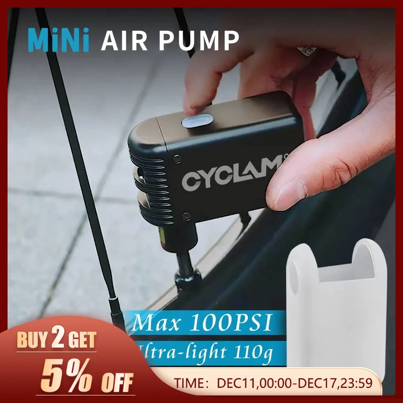 MINI COMPRESOR CYCLAMI INFLADOR ELÉCTRICO PORTÁTIL BICI A2S 120 PSI - Specialized