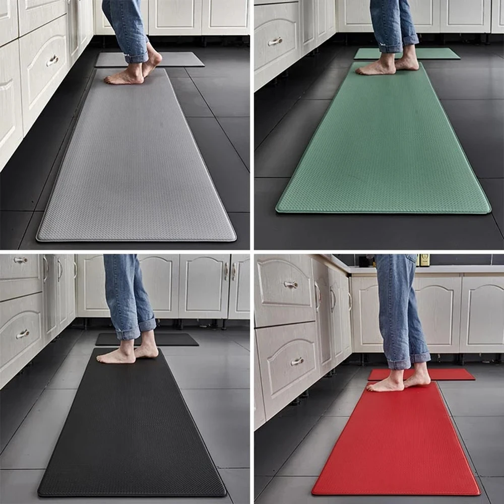 Long Kitchen Mat PU Leather Floor Mats Waterproof Oil Proof Non-slip PVC  Carpet Home Balcony Corridor Decor Entrance Doormat - AliExpress