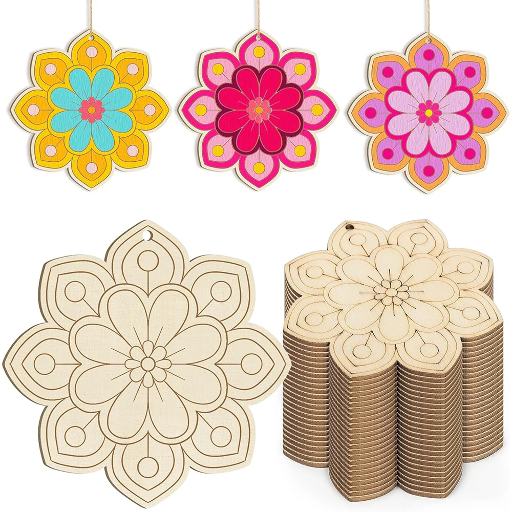 Wooden Flower Ornament Blanks 1