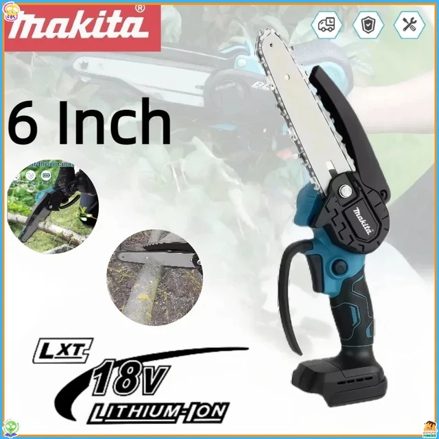 Scie à chaîne Makita de 6 pouces, scie électrique portative, scie à bois, outil de jardinage pour l'élagage, outil électrique pour batterie 18V 1