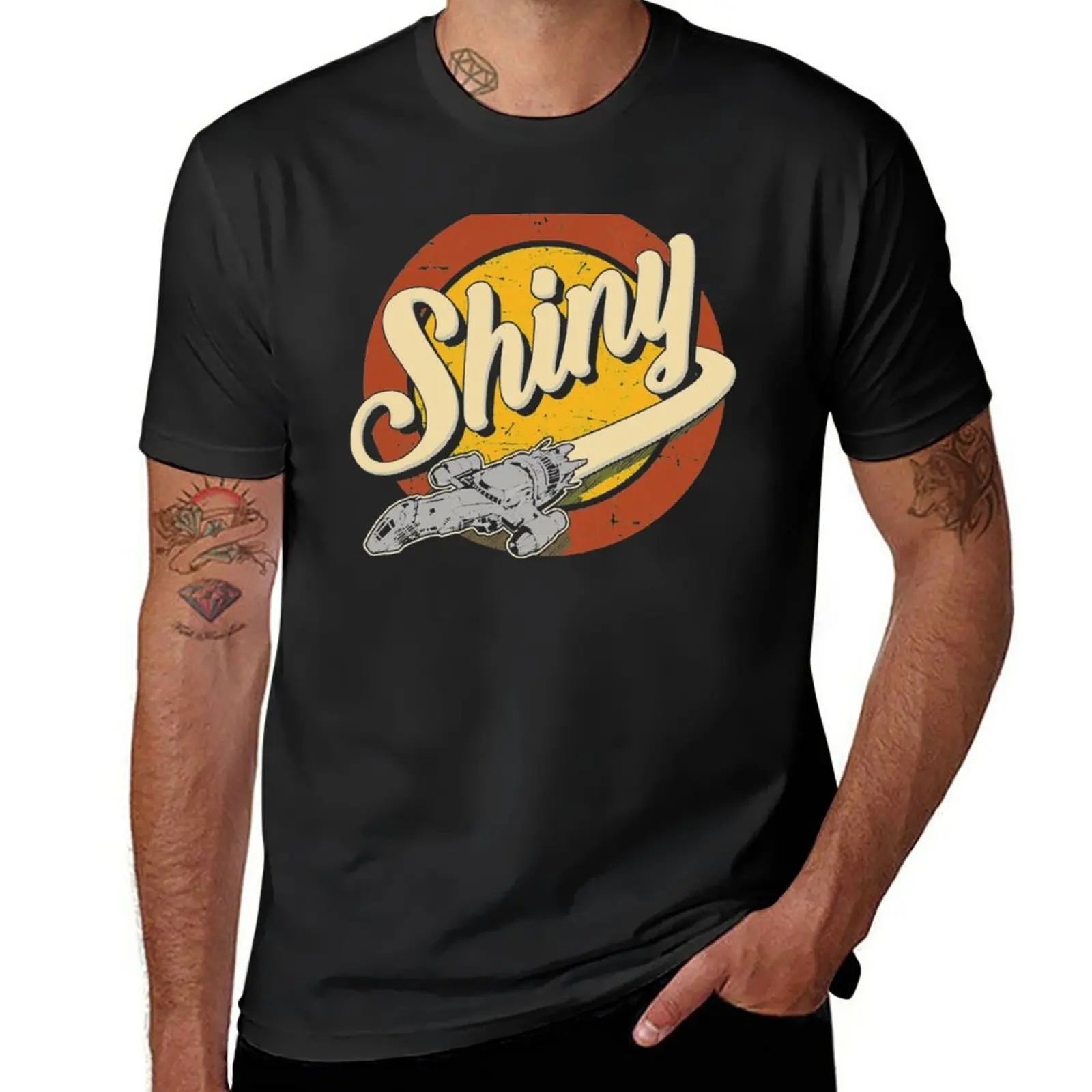 

New Shiny T-Shirt Short sleeve graphic t shirts tops sports fan t-shirts heavyweight t shirts for men