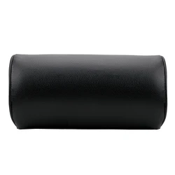 Leather Car Seat Neck Pillow - Head Safety Support and Comfort Cushion (Black)