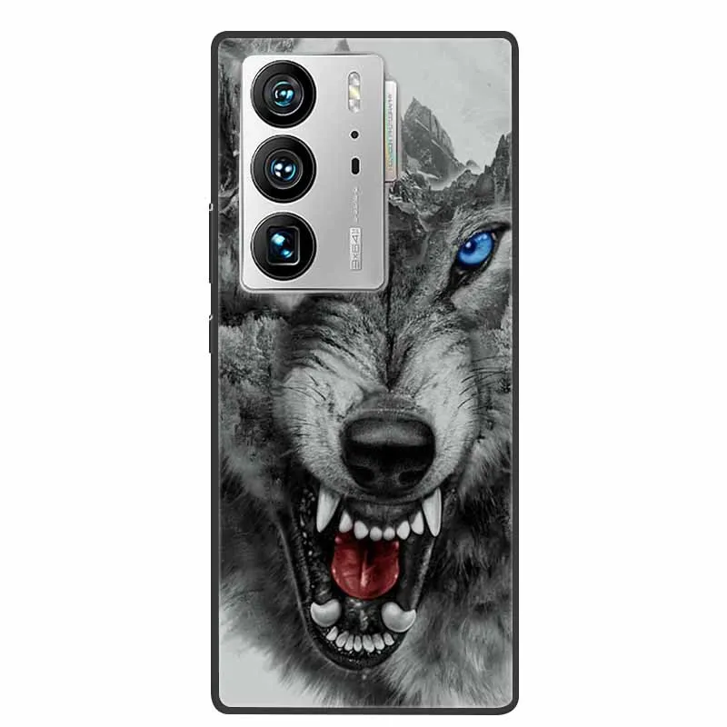 Animal Painted Silicone Soft Phone Case - Shockproof TPU Shell with Wolf Design