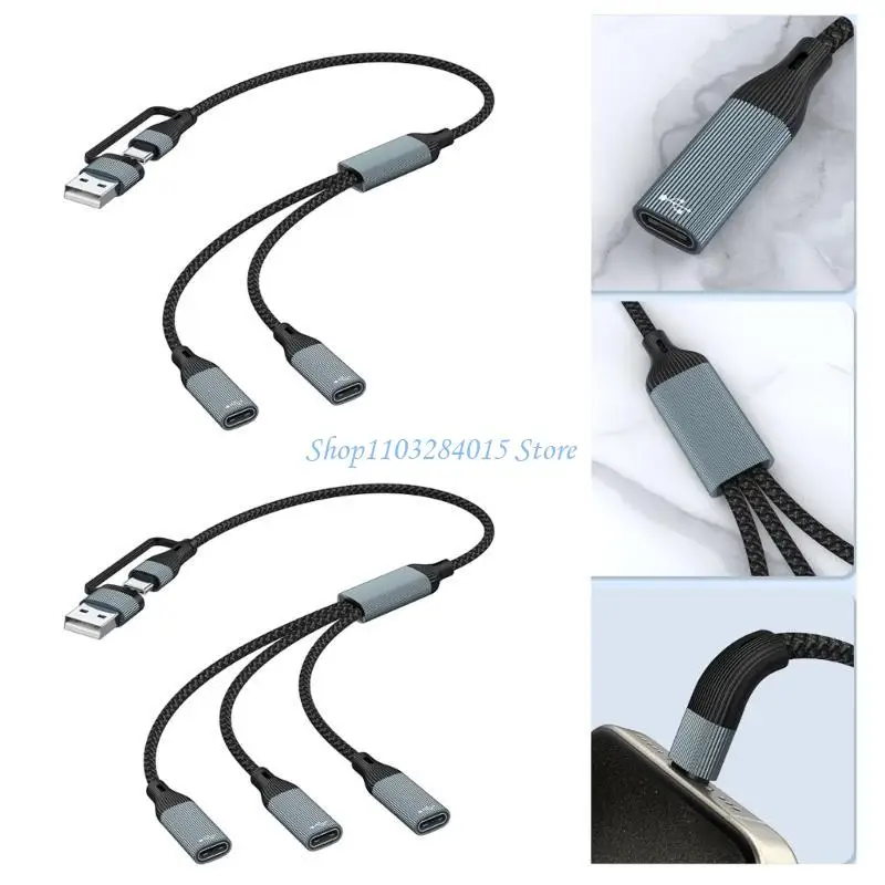 R6FF 2/3 in 1 USB 유형 C 유형 C 전원 충전 데이터 호스트 OTG 허브 케이블 어댑터
