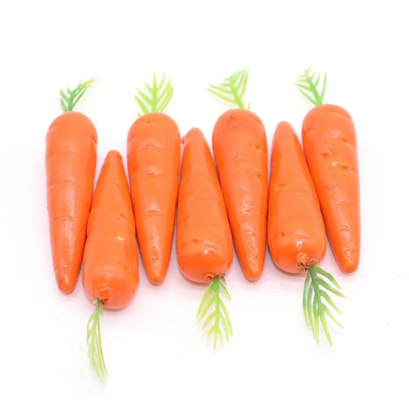 25/50pcs Mini Fake Vegetable Simulation Easter Plastic Artificial Carrot DIY Craft Home Wedding Birthday Party Easter Decoration food model,food photography props,vegetable ornaments
