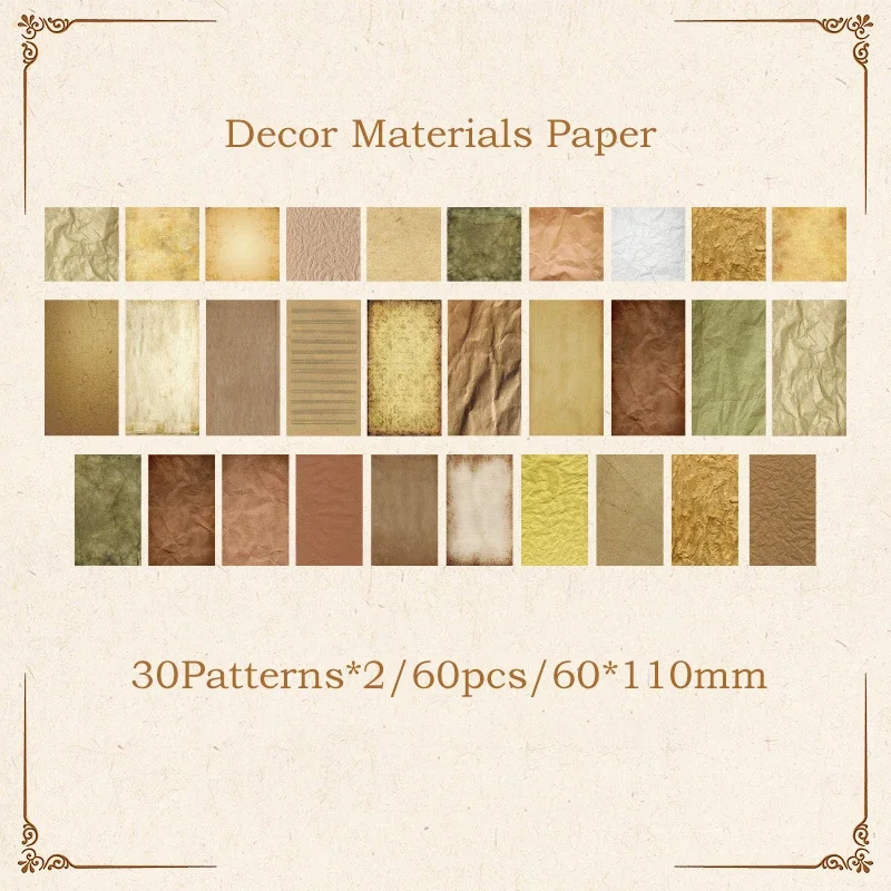 Journamm 60pcs/pack Aesthetics Materials Paper Creative Stationery DIY Scrapbooking Decor Journaling Floral Background Paper 6