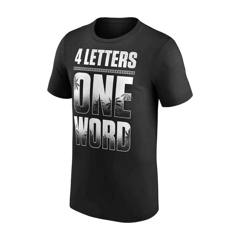 WWE ジェイ・ウーソ4 LETTERS ONE WORD Tシャツ Lサイズ Men's Black Jey Uso Four Letters, One Word T-Shirt 2025 New