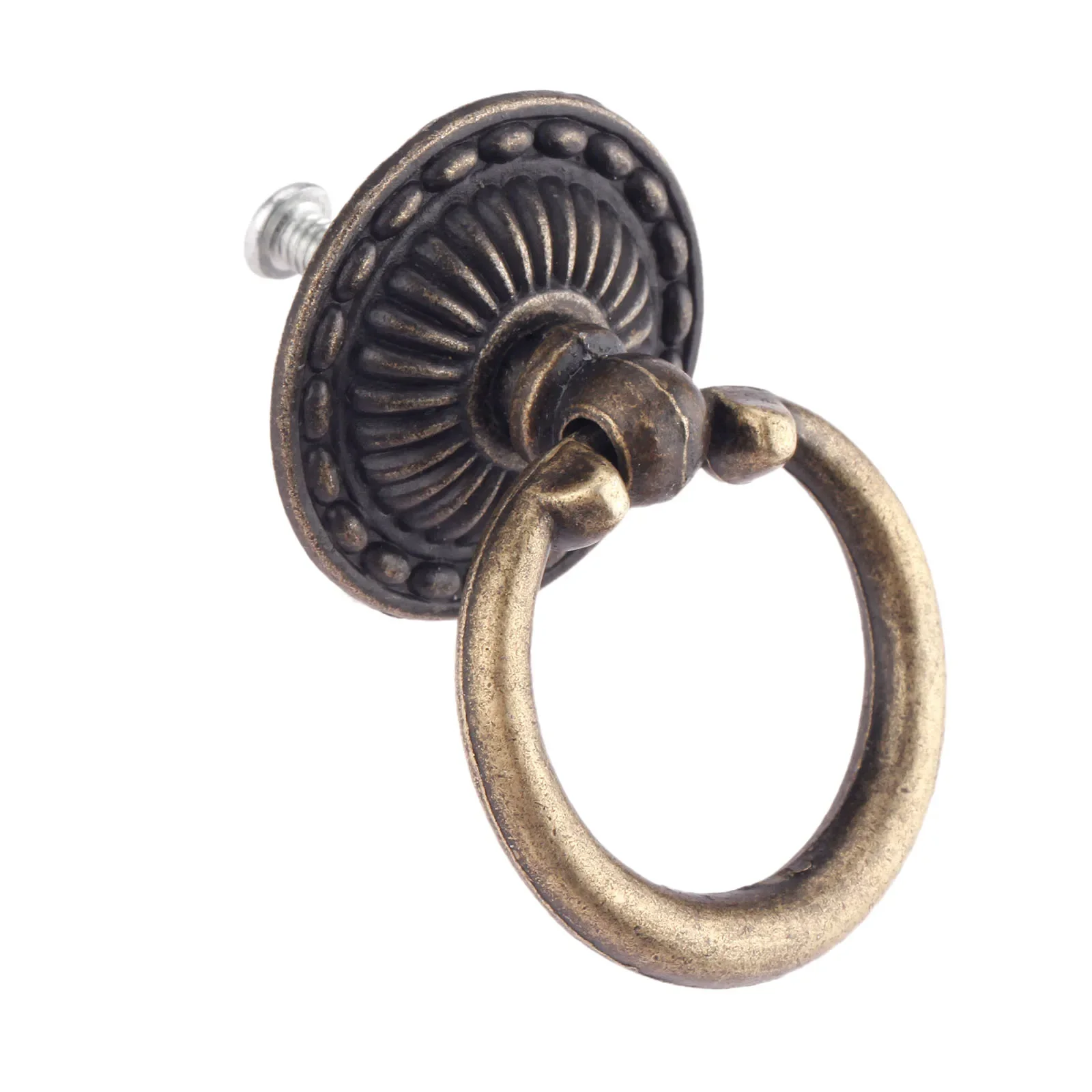 1Pc 46*32mm Antique Bronze Furniture Knobs Kitchen Door Drawer Cupboard Cabinet Jewelry Wood Box Ring Pull Knob