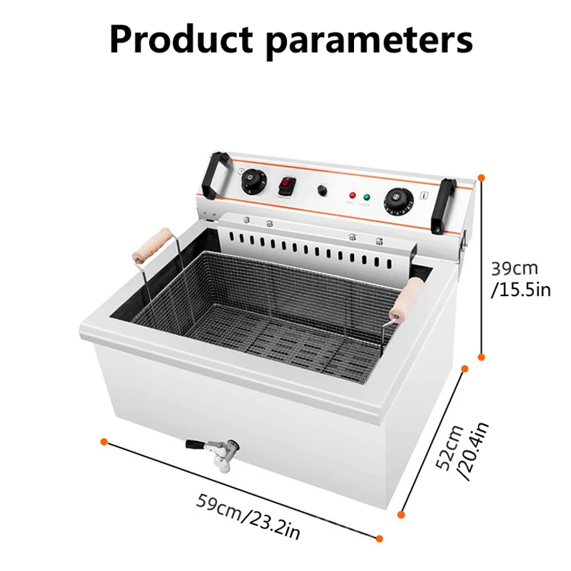 20L Electric Fryer 4.8KW French Fries Machine Hot Dog Sausage Fried Machine Churros Fryer 220V 5
