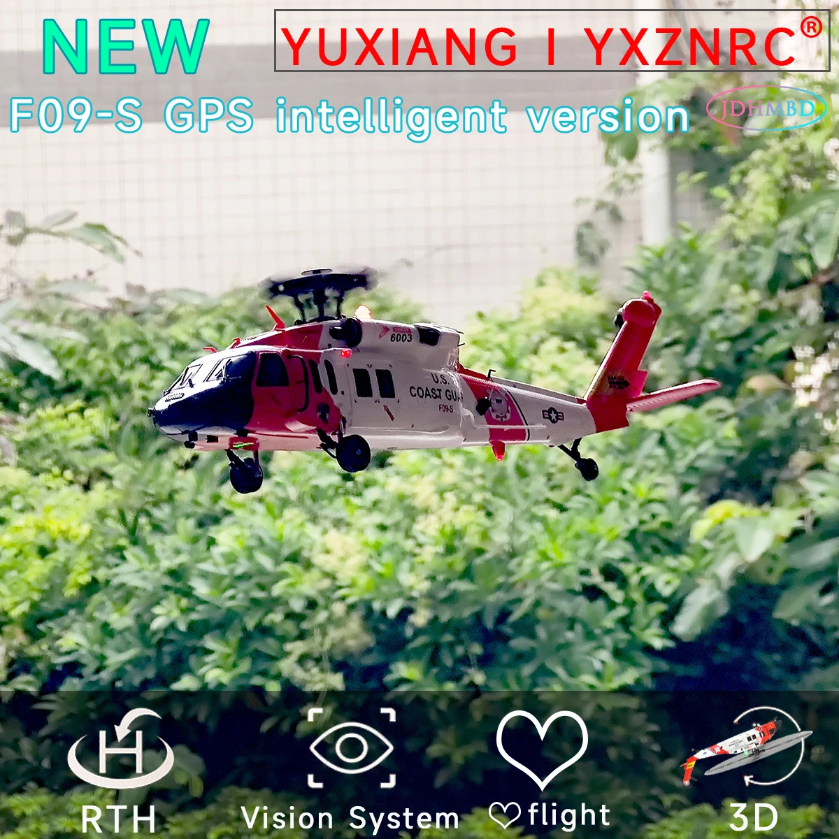 Yxznrc F09s 2.4g 6ch Rc Helicopter 6axis Gyro Gps Optical Flow