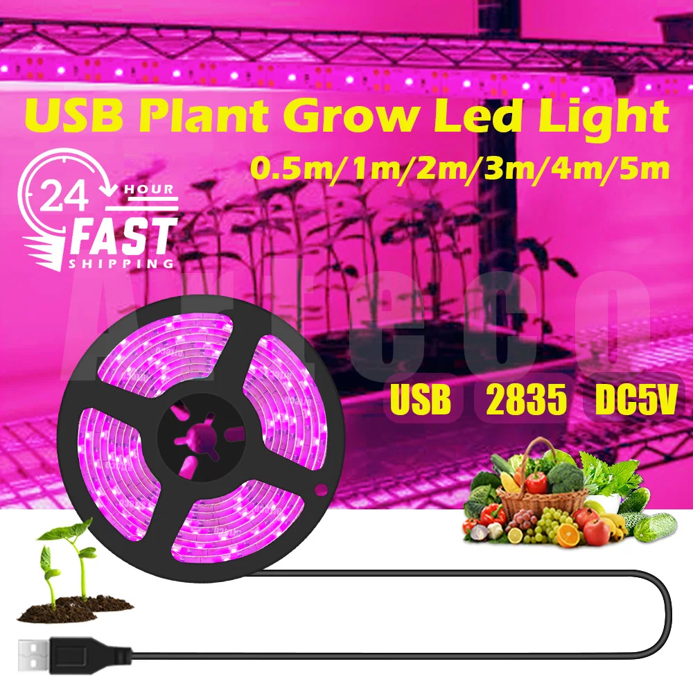 Arteco Led Full Spectrum Plant Lamp Usb Grow Light Flessibile Led Growth Light Phyto Lamp Flower Seedling Illuminazione Idroponica 1-5M