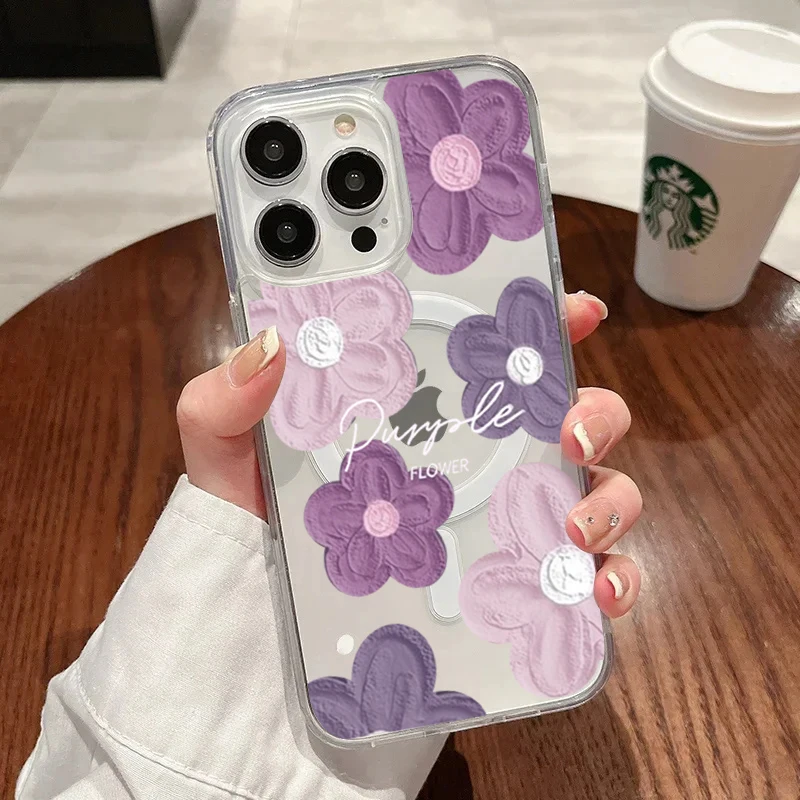 ตัวเลือกสินค้า เคสซิลิโคนใสลายดอกพีช นุ่มกันกระแทก สำหรับ iPhone 15/14/13/12 Pro Max