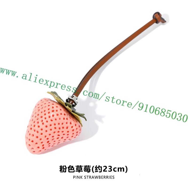 Charming Fruit Flower Leather Bag Charm Keyring Ornament