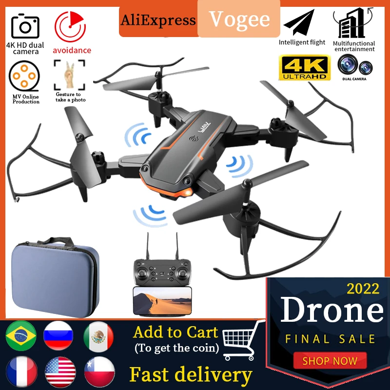 remote helicopter price RC Drone 4K HD Wide Angle Camera 1080P WiFi Fpv Drone Dual Camera Automatic Obstacle Avoidance Foldable Quadcopter Dron Toys RC Helicopters medium