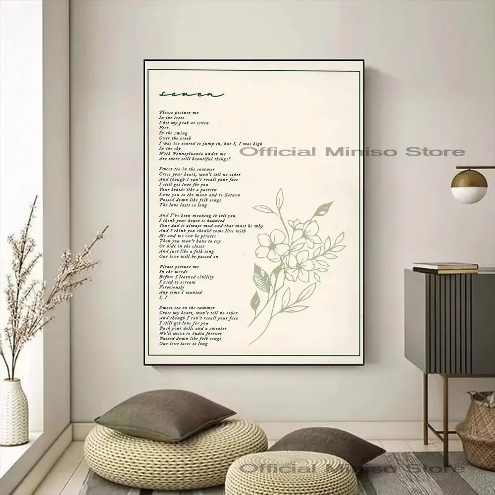 thumbnail image 1 of Póster con letra del álbum popular de Taylor-Swift, impresión en papel para el hogar, sala de estar, dormitorio, entrada, restaurante, cafetería, arte, pintura, decoración, 1 of 5