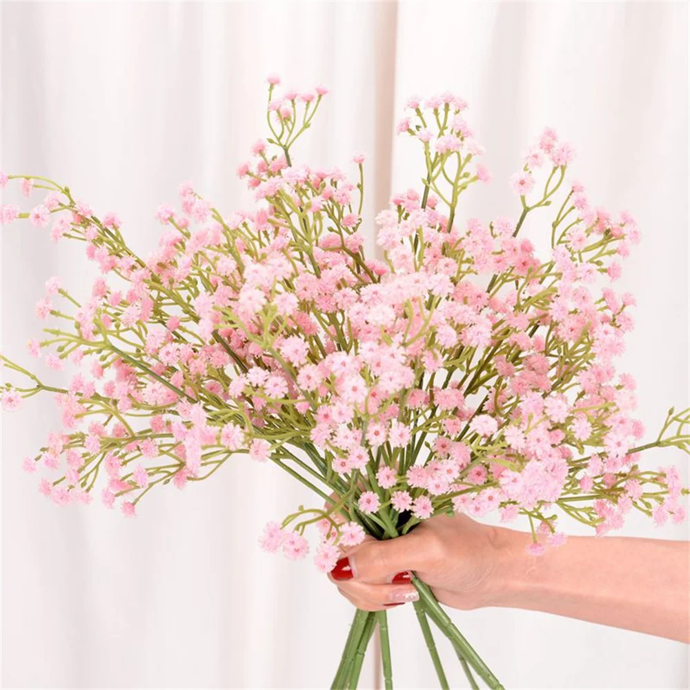Gypsophila Paniculata Artificial, flor falsa de plástico suave, ramo de  novia, decoración de boda, arreglo de flores para el hogar - AliExpress