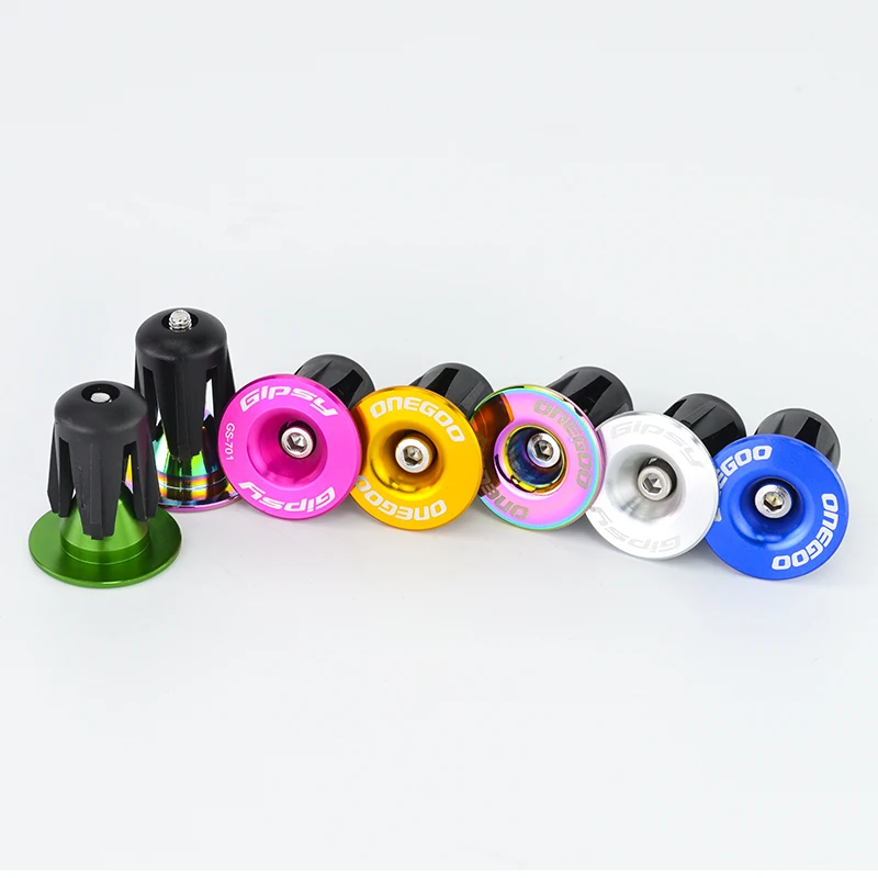 1 Pair ONEGOO Bike Grip Handle Bar End Cap Aluminium Alloy MTB Handlebar Grips Plugs Caps for Bicycle Handlebar Accessory bicycle accessories bicycle handlebar cap bicycle handlebar end plugs