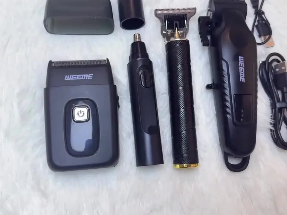 WEEME 4 in 1 Men Grooming Kit LCD Display USB Rechargeable Hair