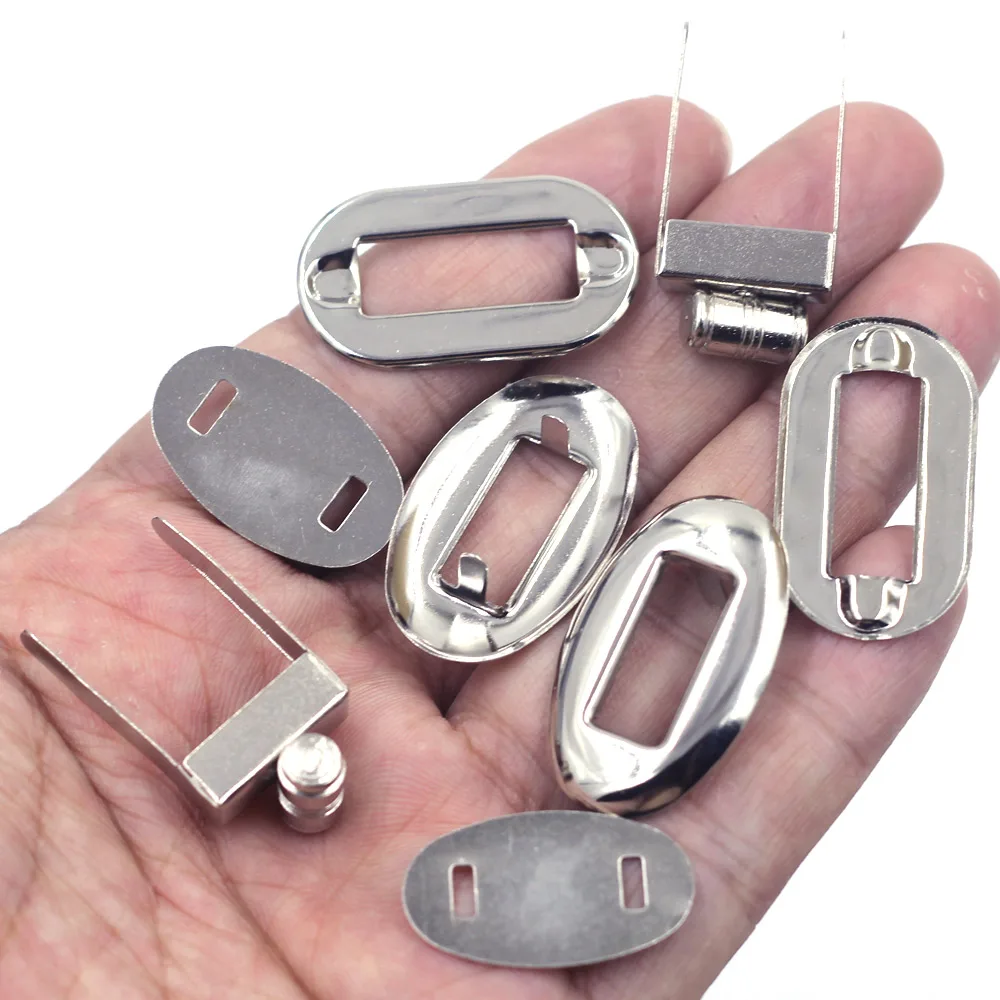 Twist Turn Locks Clasps Buckle Clips Metal Oval Silver Tone Hardware For Handbag Shoulder Bag Coin Purse DIY Finding 32mm