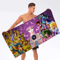 Saint seiya Beach Towel Cartoon Cute Summer Kids Large Bath Pool Beach Towel Microfiber Absorbent for Swimming Travel 1