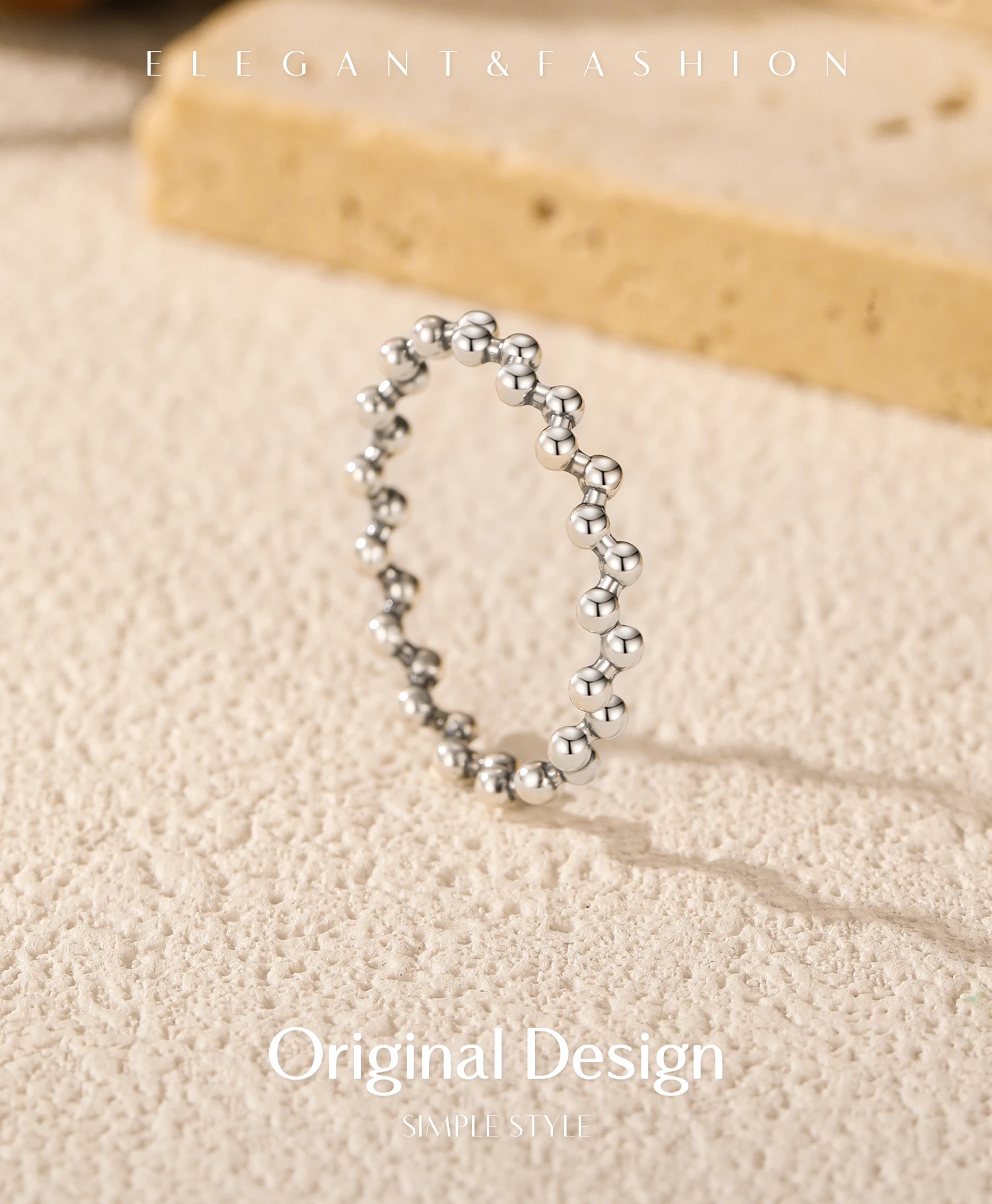 MODIAN 925 Sterling Silber Vintage Unregelmäßige Perlen Ringe Täglich Stapelbar Tragen Finger Ringe Für Frauen Edlen Schmuck Geschenke – Detail 1