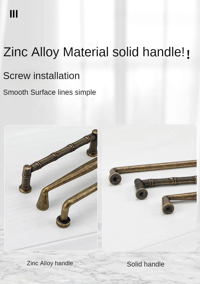 Description Picture 3 of itemCabinets Wardrobes Handles Cabinet Door Handles Retro American Style Antique Copper Minimalist Zinc Alloy Small Pulls