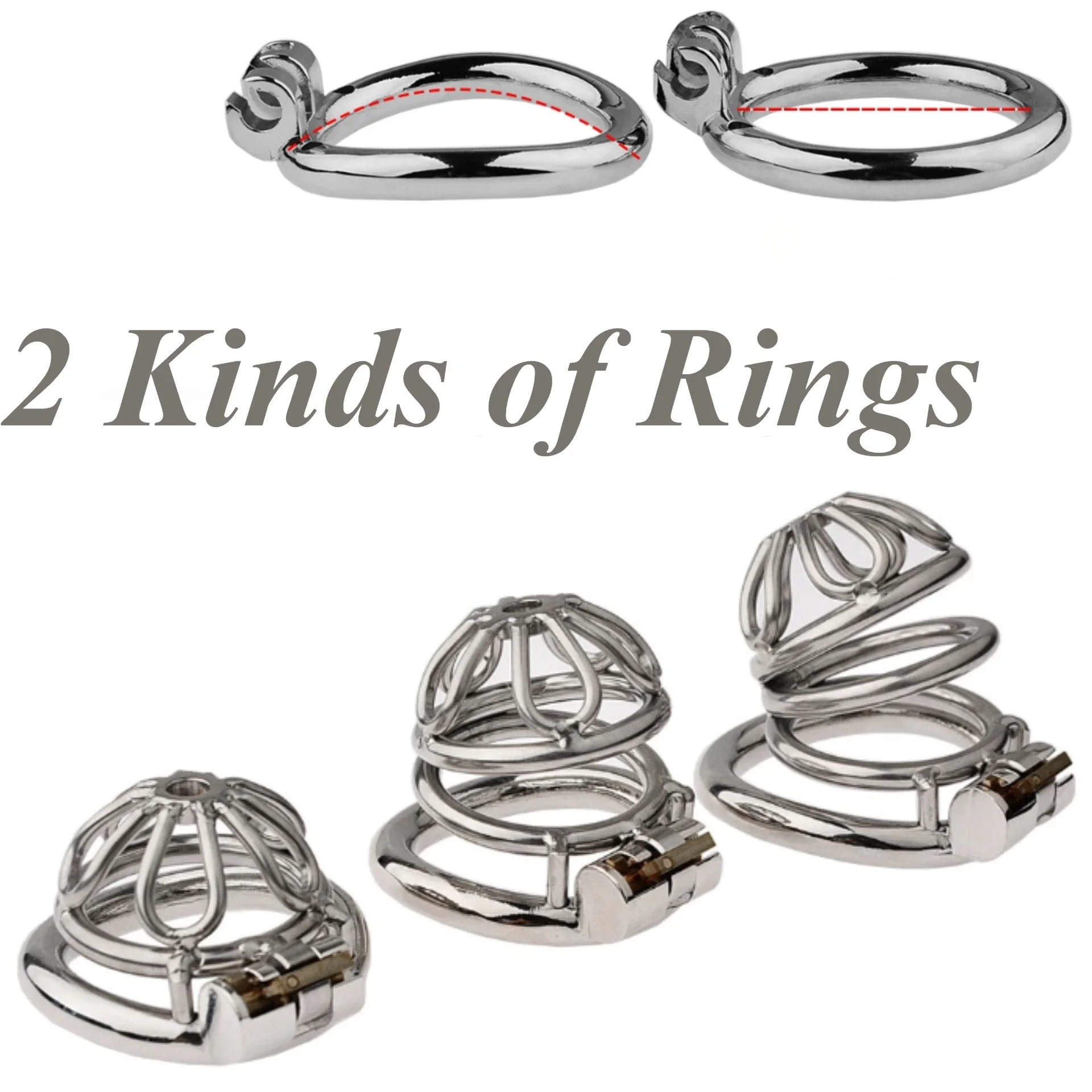 Chastity Cage Zinc Alloy Metal Cock Cage Curve Ring Chastiy Belt Men Erotic Bondage BDSM Sex Toy Anti Cheat Erotic Urethral Lock penis chastity cage chastity lock sex toy