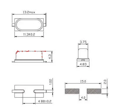 200개/몫 10MHZ HC-49SMD SMD 패시브 수정 발진기 10.000MHZ
