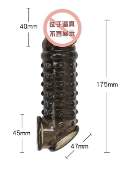 Silicone Reusable Penis Sleeve Flexible Glans Penis Enlarger Extender Delay Ejaculation No Vibrators Adult Sex Toys for Men 3