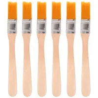 6pcs Wooden Handle Paint Brush Nylon Bristle Paint Brushes Wall Painting Brushes Reusable Brushes For Wall Painting Tool 1
