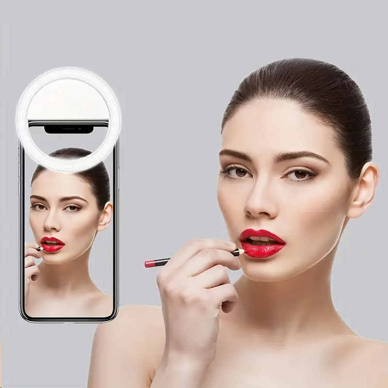 1PC Fill Light ,USB Rechargeable, LED Selfie Ring Light, Phone Lens LED Selfie Light Ring Phone Selfie Light