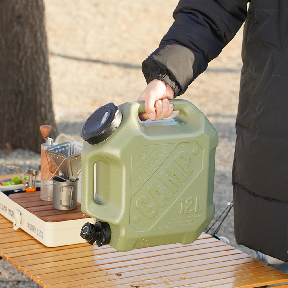 12L Water Storage Container with Spigot Water Dispenser Carrier Large Capacity Water Container Jug for Vehicle Car Camping 4