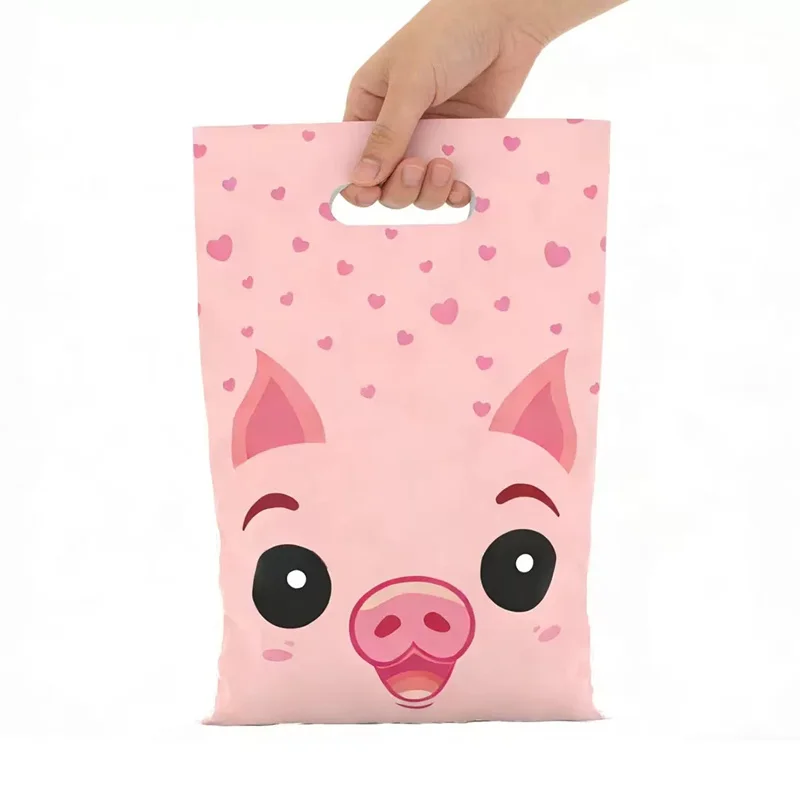20/50 pz animali da fattoria festa sacchetto regalo di plastica forniture bambini festa di compleanno mucca pulcino animali da cortile Snack sacchetto di caramelle decorazione - immagine 6