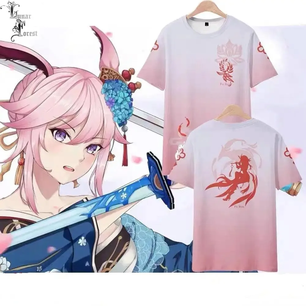 

Honkai impact 3 3d printing T-shirt summer fashion round neck short sleeve popular game streetwear 2024
