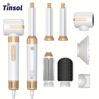 Tinsol 7 en 1 sèche-cheveux brosse sans brosse sèche-cheveux à grande vitesse avec diffuseur ionique sèche-cheveux Air chaud peigne de coiffure bigoudi 1