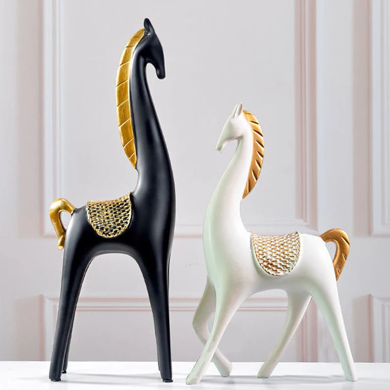 

European style horse ornaments living room wine cabinet decorations foyer indoor furniture creative resin crafts qatar 2022