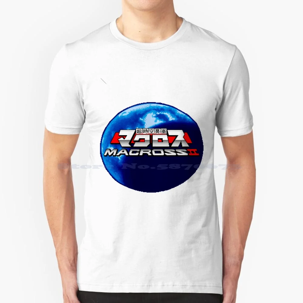 Maglietta Macross 100% Cotone Tee Pixelated 16 Bit 8 Bit Piattaforma Retrogames Joystick Kawaii Esc Virtual Commodore Taito Cabinet